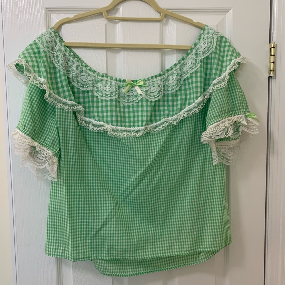 Handmade Off The Shoulder Gingham Top